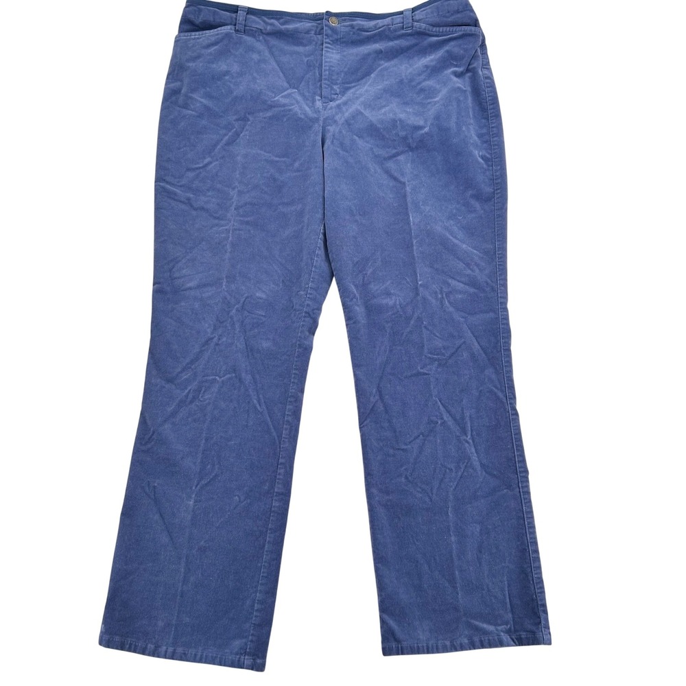 Vintage Crazy Horse Blue Corduroy Pants Womens 18 Straight Leg Preppy Classic